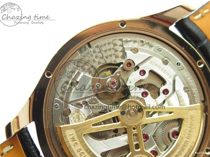 MIROTIME 0307 Elegant Portugieser Perpetual Calendar IW503302 RG V9F 1:1 Best Edition Gray Dial on Black Leather Strap A 7096